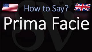 How to Pronounce Prima Facie CORRECTLY [upl. by Jewel]