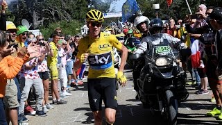 Froome à pieds dans la montée  Étape 12 Montpellier  Mont Ventoux  Tour de France 2016 [upl. by Ahsiled]