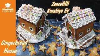 Zencefilli Kurabiye Ev Yapımı  Gingerbread House  Zencefilli Kurabiyeden Yılbaşı Evi  Aşçı Tarifi [upl. by Lazos]