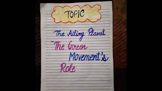 English Project On The Ailing PlanetThe Green Movements Role Class 11 CBSE [upl. by Flodur742]