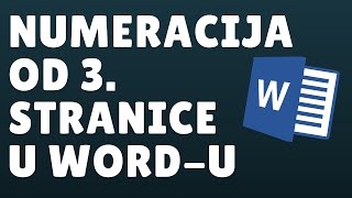 Kako da numerišete od treće stranice u Wordu [upl. by Anuahsat]