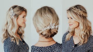 Easy Wedding Hair Tutorial  3 Bridal Hairstyles [upl. by Burck]