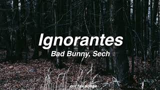 ignorantes bad bunny sech lyricsletra [upl. by Leseil]