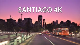 Santiago 4K  Sunset Drive  Chile [upl. by Anana583]