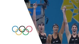 USA Set New Womens 4 x 200m Freestyle Relay Olympic Record  London 2012 Olympics [upl. by Heber]