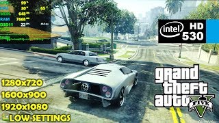 Intel HD 530  GTA 5  V  1080p 900p 720p  Low Settings [upl. by Alled810]