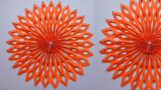 Simple Paper snowflake wall hanging  3d paper snowflakes  Wall decoration ideas [upl. by Lezned643]