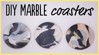 DIY  How to Make Marble Coasters from Clay SO Easy [upl. by Greerson186]