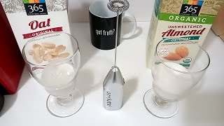 Oat Milk vs Almond Milk part 2 Frothing Test [upl. by Kciredohr256]