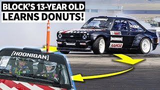 Ken Block Teaches His 13YearOld Daughter To Do Donuts in the Gymkhana Ford Escort [upl. by Navek]