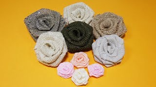 🌸Tutorial flores de tela fáciles🌸 [upl. by Eicart]