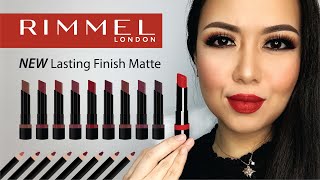 NEW Rimmel Lasting Finish MATTE Lipstick 2020  LIP SWATCHES [upl. by Vladimir]