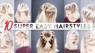 10 Easy Half Up hairstyles for SHORT HAIR Tutorial  Milabu [upl. by Harmonia]