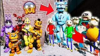 Can the Animatronics Beat All Baldis Basics Characters amp Ice DreadBear GTA 5 Mods FNAF RedHatter [upl. by Hecklau]