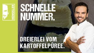 Schnelles Dreierlei vom KartoffelpüreeRezept von Steffen Henssler [upl. by Ahsauqal]