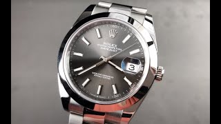 Rolex Datejust 41mm Dark Rhodium 126300 Rolex Watch Review [upl. by Fregger634]