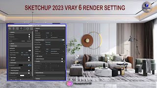 SKETCHUP IT  VRay 6 Sketchup 2023 interior  Realistic Render Settings  Render Setting vray [upl. by Enrobyalc]