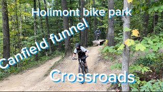 Holimont Bike Park in Ellicottville NY Canfield funnel and New Crossroads Jump Line [upl. by Rexfourd]