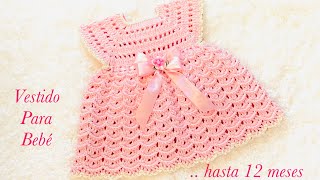 Vestido para bebé de 0 a 3 meses a crochet paso a paso VARIAS TALLAS Y FACIL Crochet for Baby [upl. by Lysander]