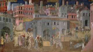 Ambrogio Lorenzetti Palazzo Pubblico frescos Allegory and effect of good and bad government [upl. by Buskus]