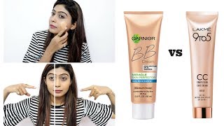 Garnier BB Cream Vs Lakme cc cream  How to Apply BB and CC Cream  Rinkal Soni [upl. by Anaehs]