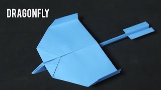 Como Hacer Un Avión De Papel Planeador DRAGONFLY  How To Make Paper Airplane [upl. by Aisel95]