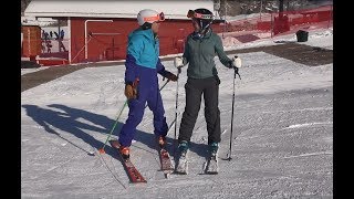 Beginner ski lesson 2 with Deb Armstrong gliding wedge [upl. by Wira971]