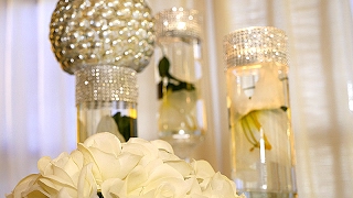 DIY  Dollar Tree Wedding Bling Centerpieces [upl. by Atinuahs]