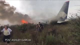 VIDEO Cellphone footage shows inside of airplane during crash in Mexico  ABC7 [upl. by Ordnas384]