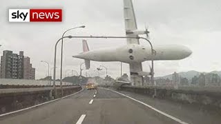 Taiwan Plane Crash Passenger Jet Hits Bridge [upl. by Bortz30]