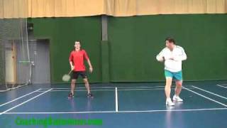 Badminton Basic Positioning Practice for Doubles [upl. by Eirffej]