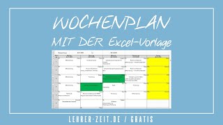 Wochenplan Lehrer mit Excel  Tutorial [upl. by Nedak]