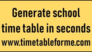 Create school time table within seconds [upl. by Nawram]