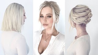 Simple Updo For Short Hair 2023 [upl. by Ahseinaj271]