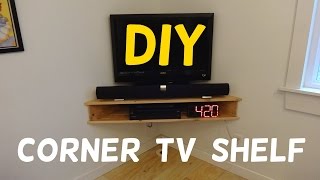 Build this Floating Corner TV Stand [upl. by Novaj]