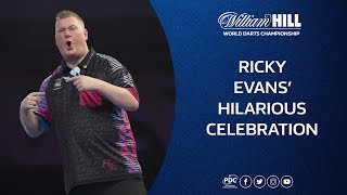 Ricky Evans Hilarious Celebration  201819 William Hill World Darts Championship [upl. by Matthiew]