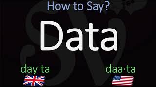 How to Pronounce Data  British Vs American Pronunciations [upl. by Babita731]