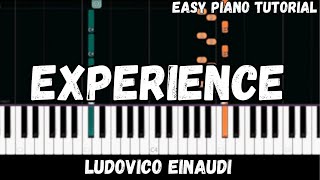 Ludovico Einaudi  Experience Easy Piano Tutorial [upl. by Boelter591]