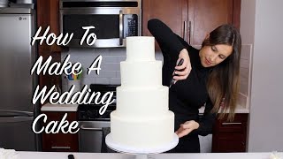 How To Make A Wedding Cake At Home  CHELSWEETS [upl. by Reniar]