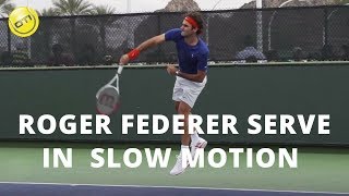 Roger Federer Serve In Slow Motion [upl. by Yssirk]