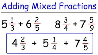 How To Add Mixed Fractions With Unlike Denominators [upl. by Findley]