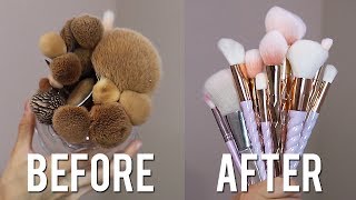 HOW TO CLEAN MAKEUP BRUSHES [upl. by Hakkeber]