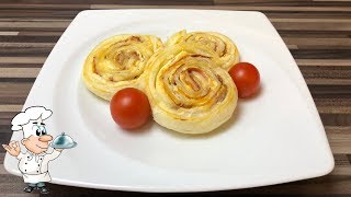 Gefüllter Blätterteig mit Frischkäse Zwiebeln und Schinken [upl. by Lambertson255]