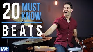 20 MUST KNOW Drum Beats For Beginner Drummers  Drum Beats Online [upl. by Sherwood]