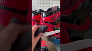 Turning My Aj 1 “Patent bred” into Regular Aj 1 Bred 🪄  Shoe Locker Shorts  patentbred shorts [upl. by Halilad482]