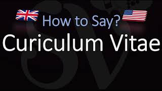 How to Pronounce Curiculum Vitae CORRECTLY Meaning amp Pronunciation [upl. by Almap30]