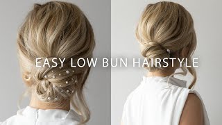 EASY Updo Hairstyle Long  Medium Hair 🐚 Wedding Prom Bridal [upl. by Akimas]