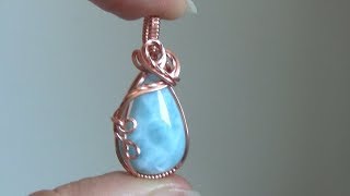 Basic Cabochon Wrap Wire Wrapped Pendant Beginner [upl. by Aenaj304]