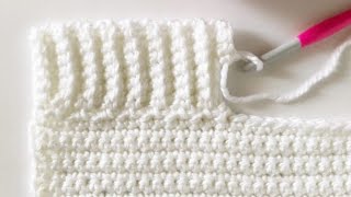 Back Loop Single Crochet Ribbed Border [upl. by Nager]