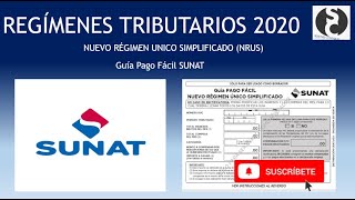 LLENADO DE LA GUÍA PAGO FÁCIL NRUS 2020  Regímenes Tributarios SUNAT 💵📚👍📚📎🖊📊 [upl. by Roch]